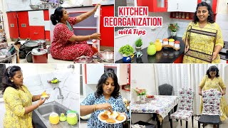 Kitchen deep cleaning amp reorganization  how i reorganized kitchen Dining Table  Karthikha Channel [upl. by Natek351]