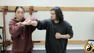 Wing Chun Mook Yan Jong  Complex Training Technique Wooden Dummy Drill [upl. by Assyla930]