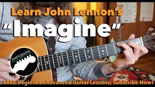 Beginner Guitar Lesson quotImaginequot By John Lennon  Made Easy [upl. by Divadnhoj]