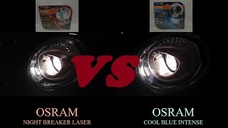 OSRAM COOL BLUE INTENSE vs OSRAM NIGHT BREAKER LASER l Vergleich l Test [upl. by Akener825]