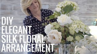 DIY Elegant Silk Floral Arrangement EASY [upl. by Elocon718]