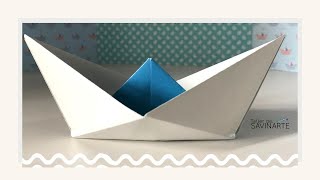 Cómo hacer un BARCO de papel  Origami Boat that floats  Tutorial [upl. by Naitsyrk]