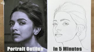 Perfect Portrait Outline in 5 Minutes  HOW TO DRAW FACE  Basic Proportion for Beginners [upl. by Iturk444]