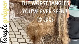 How to effectively detangle MATTED TANGLED KNOTTED hair easily [upl. by Haseefan]