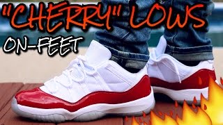 quotCherryquot Air Jordan 11 Low W OnFeet Review [upl. by Sutit]