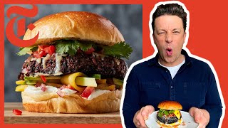 Jamie Olivers Ultimate Veggie Burgers  NYT Cooking [upl. by Edahc]