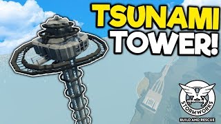 Massive Tsunami amp Storm Proof Tower  Stormworks Gameplay [upl. by Ayouqes638]