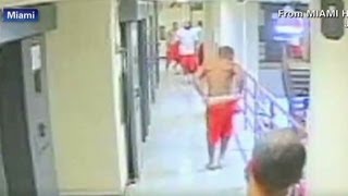 Inmates attack a fellow prisoner after cell doors open [upl. by Aliak]