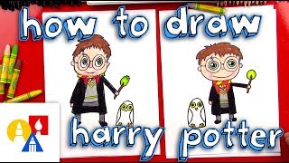 How To Draw A Cartoon Harry Potter And Hedwig [upl. by Keyes147]