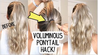 1 MINUTE PERFECT PONYTAIL HACK Lots of Volume [upl. by Nnairahs20]