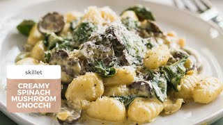 Creamy Spinach Mushroom Gnocchi  Kelsey Nixon [upl. by Ihcalam]