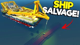 We Used a Massive Crane Ship to Save Sinking Ships  Stormworks Gameplay [upl. by Dee]