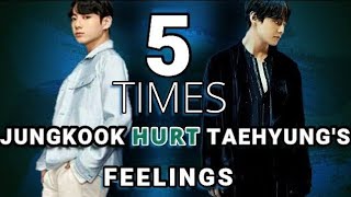 5 times Jungkook quotHURTquot Taehyung  TAEKOOK MOMENTS ANALYSIS [upl. by Newmann]