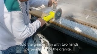 How to cut granite using a grinder and diamond blade  D I Y [upl. by Negam221]