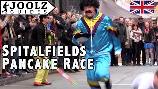 Great Spitalfields Pancake Race  London Uk [upl. by Einnahpets]