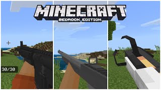 Top 3 Gun AddonsMods For Minecraft BedrockPocket Edition [upl. by Alak]