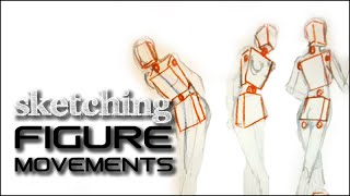 Geometric sketch structuring the figure and its movementsFashion Design Drawing Lesson [upl. by Germayne432]