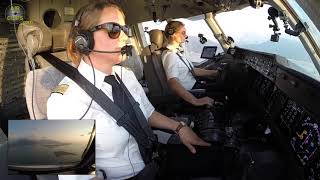 Captain Inges LOVELY MD11F Sunset Landing in Hongkong Cockpit View AirClips [upl. by Peskoff]