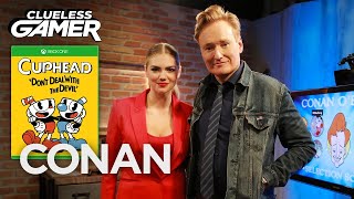 Clueless Gamer quotCupheadquot With Kate Upton  CONAN on TBS [upl. by Lovering222]