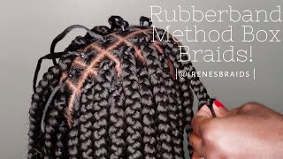 Rubberband Method Box Braids  irenesbraids [upl. by Drue]