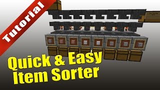 Minecraft  Tutorial Quick amp Easy Item Sorter With Overflow Protection [upl. by Eislehc865]