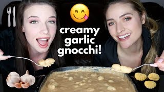 CREAMY CHEESY GARLIC GNOCCHI recipe amp mukbang [upl. by Kincaid454]