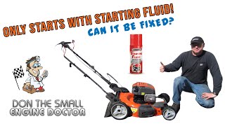 Lawnmower Only Starts With Starting Fluid Step By Step Repair [upl. by Otreblanauj140]