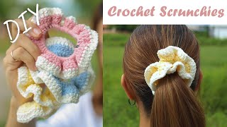 DIY Crochet Scrunchies  Easy Crochet Scrunchies Tutorials  Chenda DIY [upl. by Gassman489]