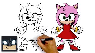 How To Draw Amy Rose  Sonic The Hedgehog [upl. by Yleme]