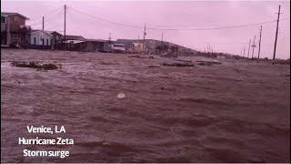 STORM SURGE Hurricane Zeta Venice Louisiana [upl. by Symer406]