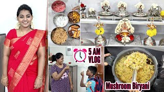 5 AM Routine  First Gomatha Pooja  Lunch Box Recipes  Karthikha Channel Friday Vlog [upl. by Anikes190]