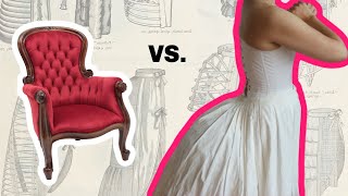 Can You Sit in a Victorian Bustle and Corset  1880s fashion how to [upl. by Mikkel302]