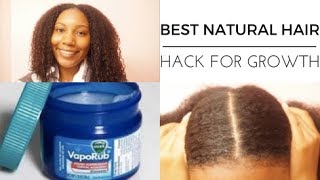 FAST HEALTHY HAIR GROWTH WITH VICKS VAPOR RUB TO STIMULATE GROWTH DEMO  REVIEW [upl. by Namilus]