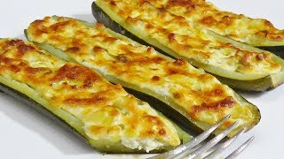 Zucchine al forno ripiene di ricotta [upl. by Nywles]