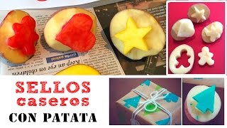 SELLOS caseros con patata  MANUALIDADES infantiles [upl. by Assel]