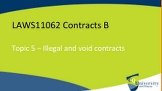 Contract Law Contracts void for illegality [upl. by Noman892]