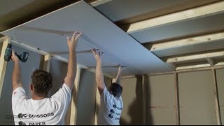 How to Install Plasterboard Part 3 Ceilings and Walls [upl. by Lenore]