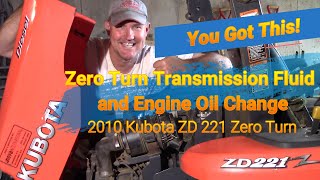 Kubota Zero Turn How to Change Transmission Fluid Axle Case Oil Engine Oil amp HST Oil Air Filters [upl. by Eiknarf536]