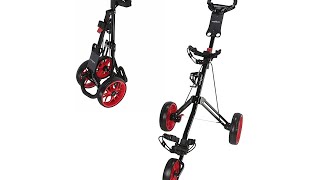 Caddymatic Golf Pro Lite 3 Wheel Golf Cart BlackRed [upl. by Atis]