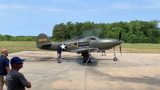 P39 Airacobra start up WW2 airplane [upl. by Esilana]