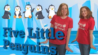 Makaton  FIVE LITTLE PENGUINS  Singing Hands [upl. by Thorn]