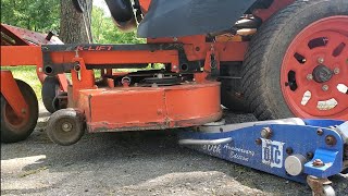 KUBOTA Lawnmower Deck Stuck In Up Position [upl. by Arayk]