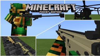 MCPE  6 BEST 3D Guns Addons [upl. by Gnouhc]