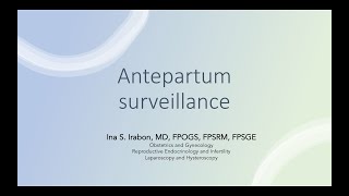 Antepartum fetal surveillance [upl. by Yedorb]