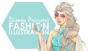 Fashion Illustration  Elsa [upl. by Noryak]