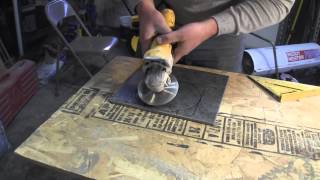 How to Cut Porcelain Tileusing an angle grinder [upl. by Eidurt]