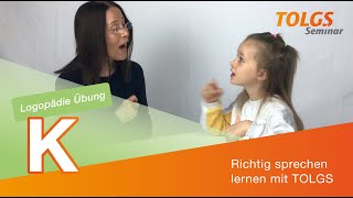 Logopädie Übung für Kinder – Lautbildung K [upl. by Eelsnia]