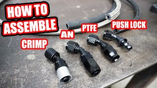 How to Assemble AN Push Loc PTFE Crimp Style Fittings and Hose [upl. by Musa]