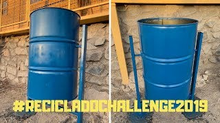 Basurero de tambor reciclado  RECICLADOCHALLENGE 2019 [upl. by Nylatsyrc]