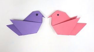 How to Make an Easy Origami Bird  DIY Paper Bird Tutorial [upl. by Ahtanamas]